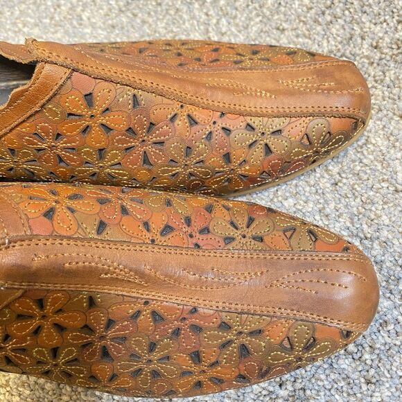 Pikolinos Ramona Mules Women 10 EU 40 Brown Leather Floral Slip On Boho Comfort - Picture 4 of 10